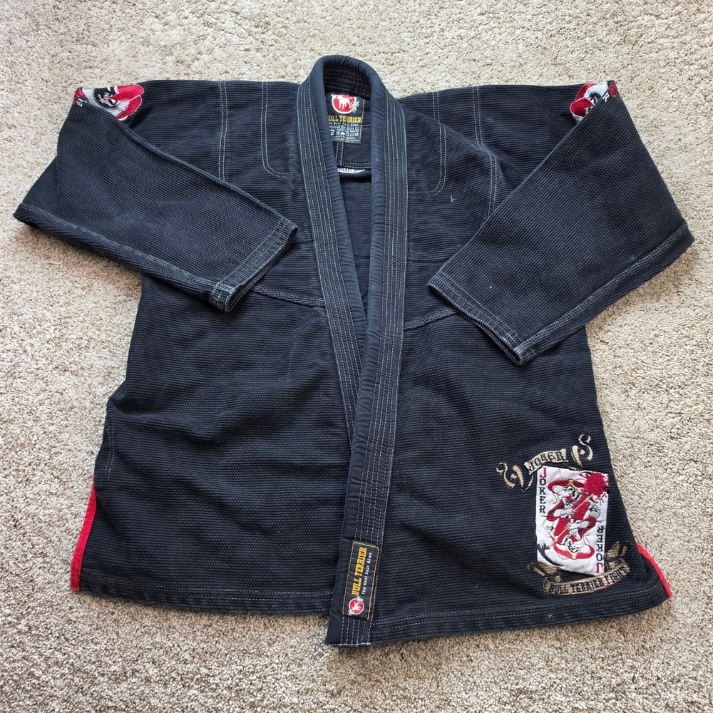 Bull Terrier Joker BJJ Gi Jacket Mens A2 Black San Diego Brazilian Jiu-Jitsu Top